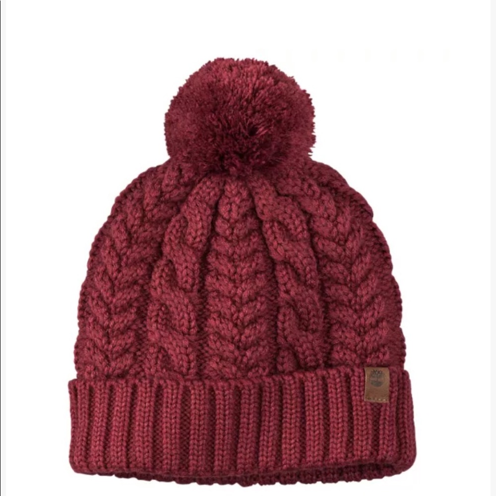 TIMBERLAND WOMEN'S CABLE-KNIT POM HAT - Picture 1 of 1